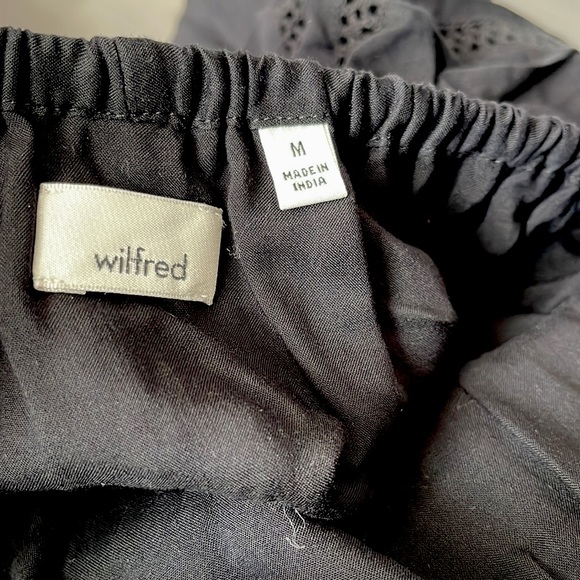 Aritzia Wilfred Emmie Off the Shoulder Boho Peasant Coastal Sun Dress Black M - Picture 10 of 16